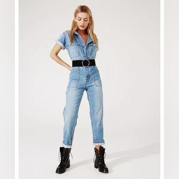 pistola Denim - NWOT Pistola Grover Denim Field Light Blue Denim Jumpsuit